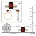 thumbnail image 4 of Dazzlingrock Collection 10x7mm Emerald Cut Garnet & 1.19 Ctw Round White Diamond Eternity Wedding Ring Set for Ladies in 18K Rose Gold, Size 5, 4 of 5