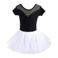thumbnail image 3 of Zecgelong Girls Dance Dresses Performance Tutu Outfit Short Sleeve Leotard Skirt Set For Ballet Jazz Recital Practice Ages 1 14 Years Toddler Kids Girls Dresses Size 18-24 Months Black, 3 of 3