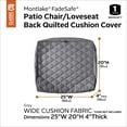 thumbnail image 6 of Classic Accessories Montlake FadeSafe Water-Resistant Wide Back Lounge Quilted Cushion Cover, 25 x 22 x 4 inch, Grey, 6 of 11