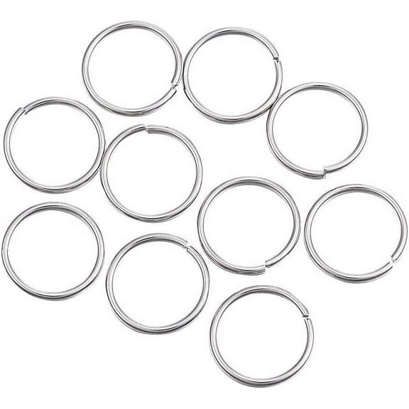 1000pcs 12mm Diameter Stainless Steel Open Jump Rings O Ring Closed but Unsoldered Split Rings Metal Connector Loops for DIY Jewelry Keychain Making 12x1mm