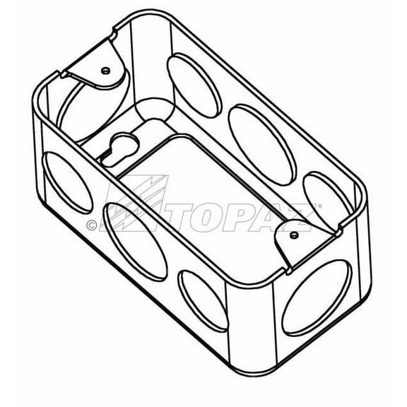 Topaz Drawn Handy Box Extension - 4" x 2", 1-7/8" Deep, Galvanized Steel, 2x4 Box Extender