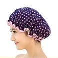 thumbnail image 2 of Wovilon Women Shower Caps Colorful Bath Shower Hair Cover Adults Bathing Shower Cap For Women, 2 of 3