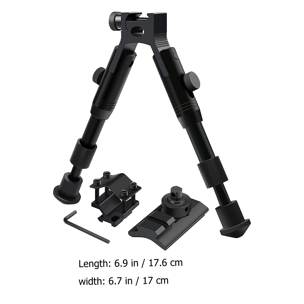 FRCOLOR 1pc Practical Rifle Bipod Adjustable 6 Inch Aluminum Alloy Bipod Rifle Accessories
