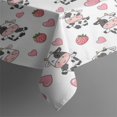thumbnail image 3 of White Cow Strawberry Heart Pattern Rectangle Tablecloth 60"x84",Waterproof Polyester Rectangle Table Cloth, Wipeable Spillproof Polyester Tablecloth for Dining, Camping, Indoor and Outdoor, 3 of 5