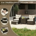 thumbnail image 6 of GVN Backyard Furniture Sets,Outdoor Furniture Sets,5 Pieces Patio Rattan Furniture with 2 Ottomans and Tempered Glass Coffee Table-Beige, 6 of 12