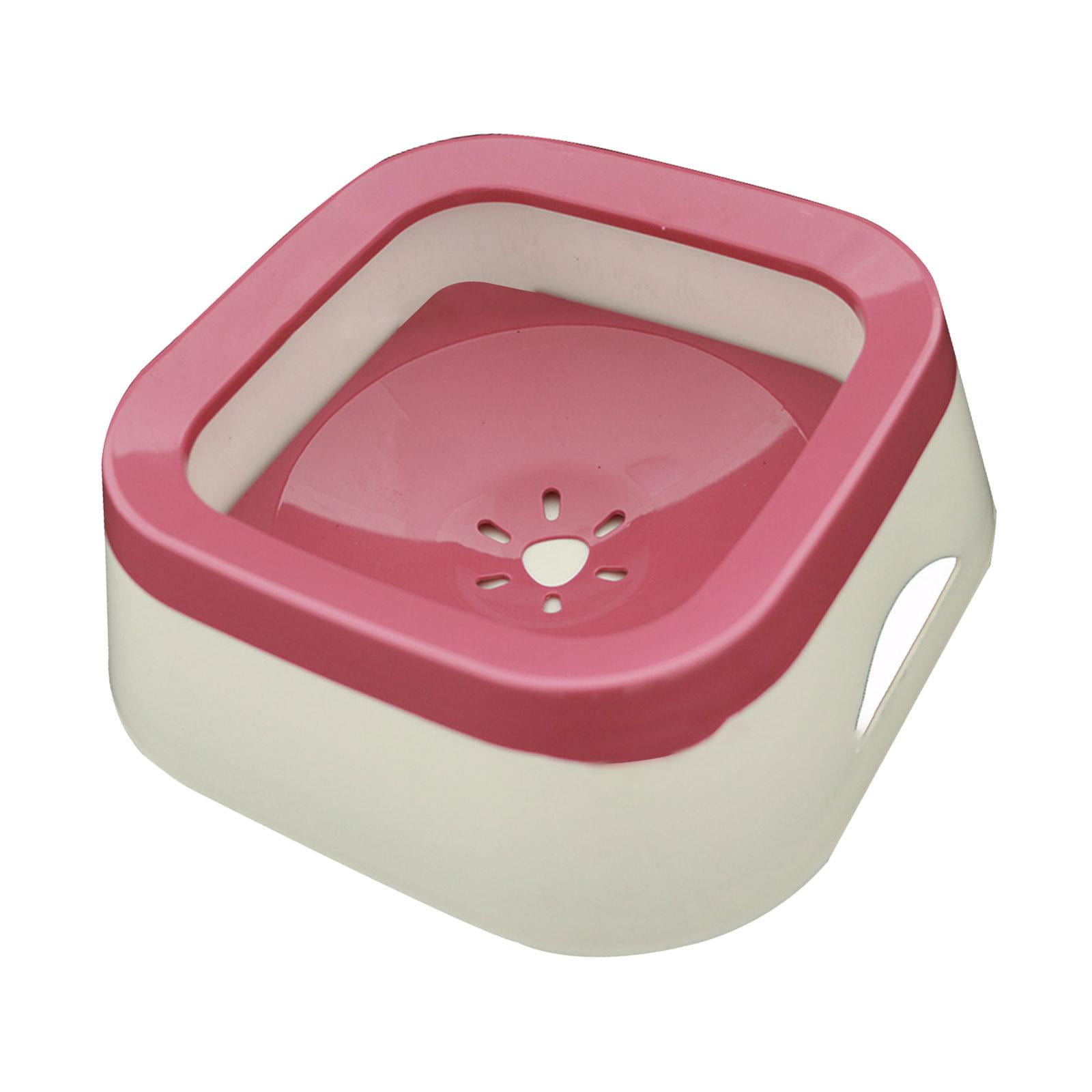 Dog Water Bowl Dispenser Cat Drinking Feeder Supplies Accessories Water Fountain 1L Big Capacity Water Bowl Dispenser for pet Pink