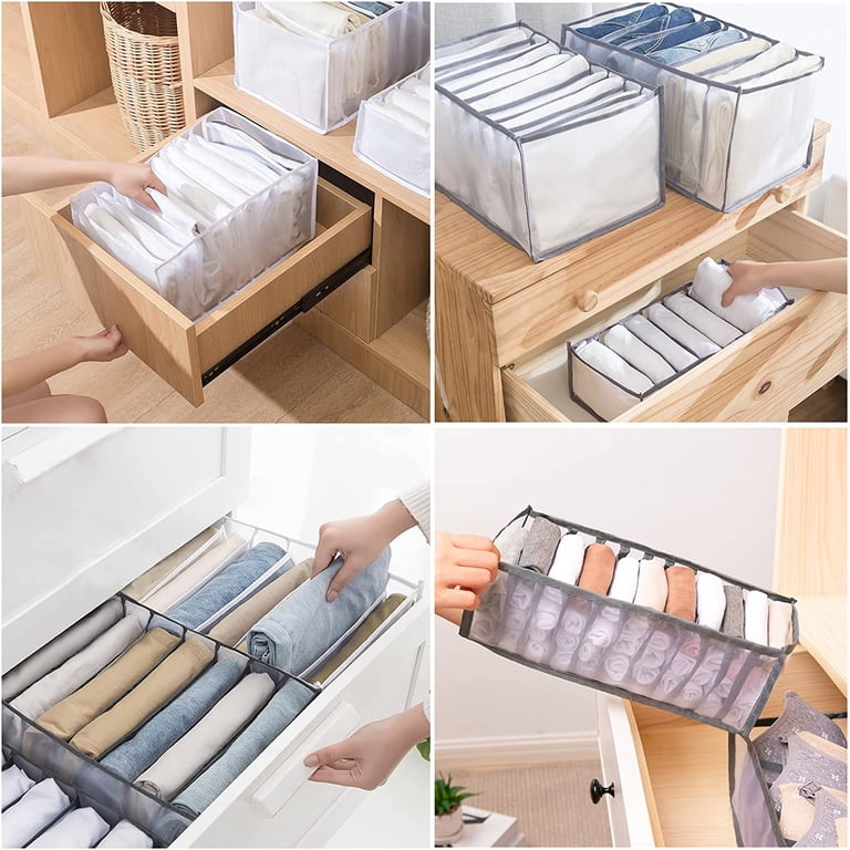 Fabric Drawer Dividers 6-Pack Foldable Drawer Organizers - Blue Felt ...