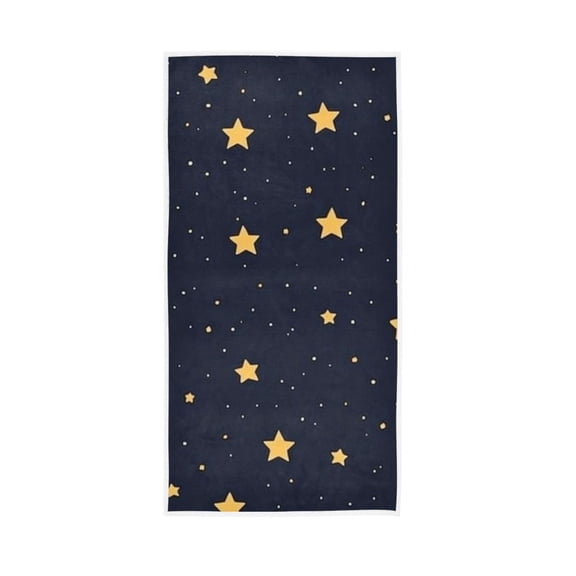 Yellow Star Print Face Towel Absorbent Hand Towels Bath Sport Gym