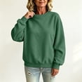thumbnail image 4 of Crew Neck Sweatshirts Women Long Sleeve No Hood Pullover Sweatshirts Fall Causal Loose Sweatshirts, M, 4 of 6