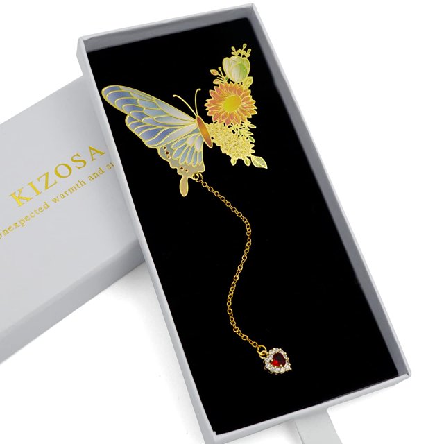 Marcador KIZOSA Butterfly Metal para mujeres amantes de los libros