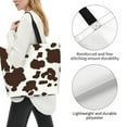 thumbnail image 3 of Balery Brown Cow Bolsa Tote Estilo Estético con Cremalleras, Bolsa de Hombro, Bolsa de Compras Grande y Plegable, 3 of 8