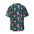 thumbnail image 2 of Wukai Amanita Mushroom Men's Casual Short-Sleeve Button Down Shirt - Lightweight Summer Dress Shirt for Daily Wear-Small, 2 of 7