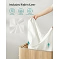 thumbnail image 6 of 100L Laundry Hamper with Lid Bamboo Laundry Basket with Liner Bag Foldable Storage Hamper with Handles Natural, 6 of 9