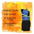thumbnail image 3 of Black Diabetic Socks for Men XL Socks Mens 13-16 Non Binding Crew Socks - 3 Pairs Large Cotton Socks for Diabetes Men's Diabetic Dress Socks Extra Large, 3 of 3