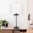 thumbnail image 5 of HomeStock Victorian Virtue Entrapped Glass Table Lamp with Metal Accents and White Fabric Shade, Sophisticated Design for Contemporary Spaces, 100W Max Bulb, 14"D x 14"W x 28"H-Color:Black, 5 of 6