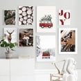 thumbnail image 2 of Pintura en lienzo de alce nevado de Navidad, letras y campanas, arte de pared decorativo, póster de Arte de fuego de madera para decoración de dormitorio, regalos, 2 of 4