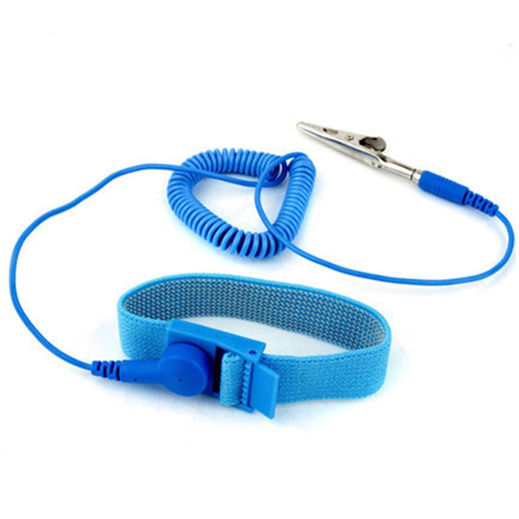 Anti Static Cordless Bracelet ESD Discharge Cable Wrist Strap Cool Blue KIUS 