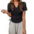 thumbnail image 3 of MuXiKeJi Clothes Tankaneo Womens Oversized T-Shirts Casual Summer Crew Neck Short Sleeve Tops Loose Fit Hi Low Drop Shoulder Basic Tees, 3 of 6
