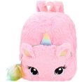 thumbnail image 1 of Mochila de felpa, mochila escolar para jardín de infantes, mochila linda para niña de dibujos animados, mochila para niños en edad preescolar, mochila de unicornio, rosa Rojo Verde, 1 of 5