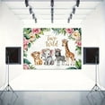 thumbnail image 3 of Two Wild Backdrop for Girls Jungle Safari Animals 2nd Birthday Photography Background Cute Giraffe Lion Elephant Zebra Floral Crown Second Birthday Party Decorations Banner Photo Booth Props, 3 of 6
