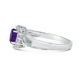 thumbnail image 4 of 14k White Gold Oval Amethyst And Diamond Ring, 4 of 6