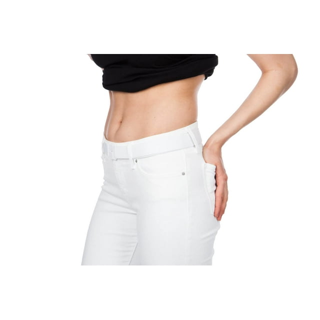 Invisibelt Ceinture Extensible Invisible pour Femmes, Ceinture Plate Ajustable, Taille Unique (Blanc)