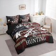 thumbnail image 3 of Homewish Jungle Deer Moose Twin Bedding Sets 7-Piece, Hunting Pike Fish Bedding Comforter Set, Vintage American Flag Reversible Sheet Sets, Breathable Home Decor, 3 of 7