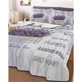 thumbnail image 3 of Quilts Twin XL Size, Purple Vintage Lavenders Soft Comforter Bedding Set for Bed, Farmhouse Wooden Retro Art Lightweight Quilted Bedspread with Pillow Cover(2 Pieces) for All Season, 68x98 Inch, 3 of 6