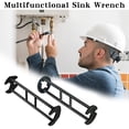 thumbnail image 6 of Basin Wrench Multifunctional Sink Wrench Faucet Tool Four-jaw Hex Spanner Universal Plumbers Tool for Tight Spaces Kitchen Bathroom Home Tight Spaces Maintenance Installation Removal Faucet Tools, 6 of 9