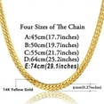thumbnail image 2 of Punk Flat Snake Link Chain Set Male 14K Yellow Gold Necklace Bracelet Set For Men Vintage Jewelry Sets, 2 of 8