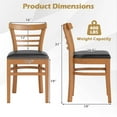 thumbnail image 3 of Gymax Modern Dining Chair Set of 4 Upholstered Kitchen Chair w/Rubber Wood Legs Brown, 3 of 10
