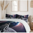 thumbnail image 6 of Ambesonne Space Duvet Cover Set, Brace Astronaut Cosmos, 2-Calking, Grey Magenta, 6 of 7