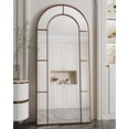 thumbnail image 2 of Antok 71"x 32" Arched Full Length Windowpane Mirror Metal Framed Wall Decor Floor Mirror, Bronze, 2 of 7