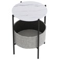 thumbnail image 4 of ViscoLogic Chiesel Mid - Century Round Side, End Table, Sofa Side Table With Storage Basket For Living Room, Bedroom & Lobby (White), 4 of 4