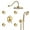 Brushed Gold#589, variant on Freestanding Tub Filler 12 inch Adjustable Extension Arm High-pressure Rain Shower Head, Rain Fixed Shower Head,Freestanding Bathtub Faucet