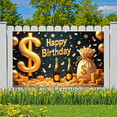 thumbnail image 5 of Golden Theme Happy Birthday Banner Decorative Design Party Backdrop for Birthday Celebration Indoor Party Event, 5 of 8