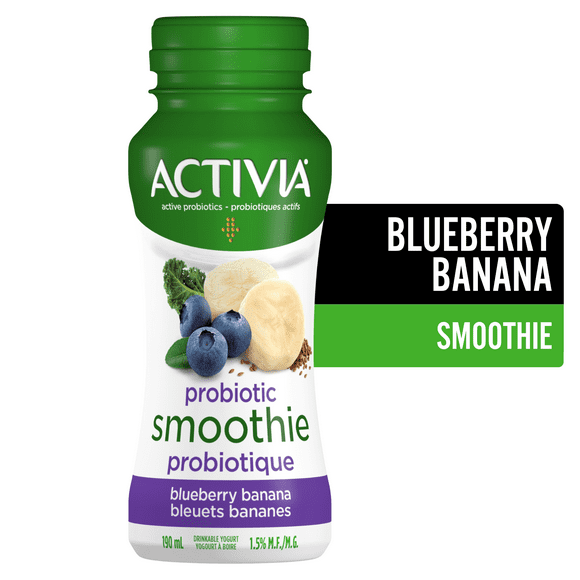 Activia Probiotic Yogurt Drink, Blueberry-Banana, Smoothie, 190 ml