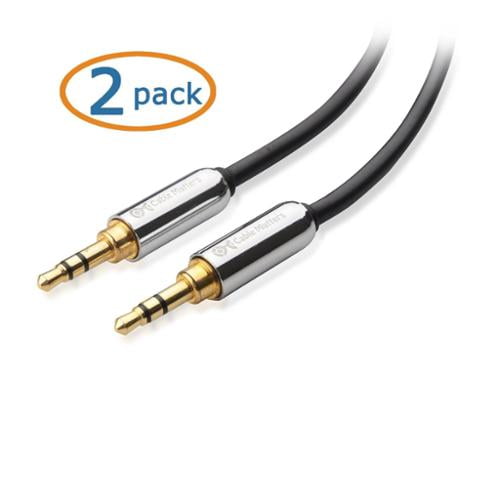 Cable Matters 2_Pack, Gold Plated 3.5mm Stereo Audio Cable in Black 6