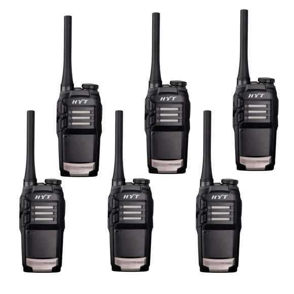 Kit 6 Radios Tc320 Hytera Frecuencia Uhf Negro