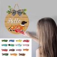 thumbnail image 4 of 1 Set Welcome Sign Versatile  Wooden Front Door Plate Pendant with Bow for Outdoor Porch Decoration, 4 of 10