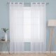 thumbnail image 1 of Set of 2 White Sheer Curtains Decoration Bedroom Living Room with White Eyelets 140x138cm, 1 of 5