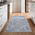 thumbnail image 4 of GLN Rugs Memphis - Indoor, Machine Washable Area Rug 2'6"x7' Ice Blue /Gray Home Carpet, All Ages, 4 of 8