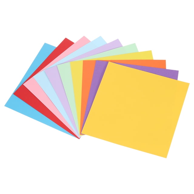 Uxcell 100Pcs Papel de Cartulina de Colores, 8 x 8 Pulgadas Papel de Origami Multicolor para Suministros de Arte en Papel, Pintura en Papel, Álbumes de Recortes, Manualidades en Papel