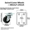 thumbnail image 2 of BE-TOOL Swivel Caster Wheels 30mm/1.25inch Lightweight PP Wheel with Bearing Steel Ball 360 ° Rotation Universal Wheel, 2 of 5
