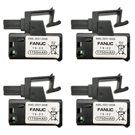 (4-Pack) A98L-0031-0026 3V 1750mAh PLC Battery for A02B-0309-K102 PN FANUC A98L-0031-0026 Battery
