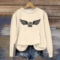 thumbnail image 5 of Live Free Sweatshirts for Women Freedom Letter Print Classic Fit Pullover Long Sleeve Crew Neck Lightweight Tops, 5 of 5