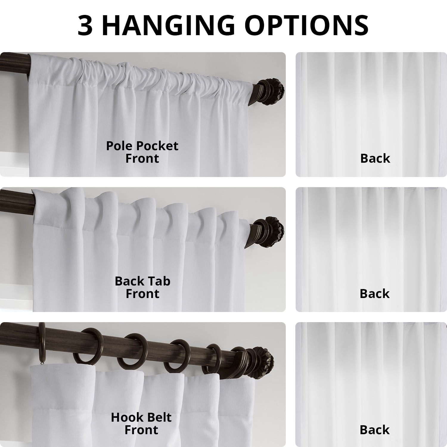 Half Price Drapes Dove White Faux Linen Room Darkening Curtains for Bedroom(1 Panel),50W X 84L