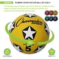 thumbnail image 4 of Set de 6 Balones de Fútbol de Goma Talla 4 Champion Sports en Colores Surtidos, 4 of 9