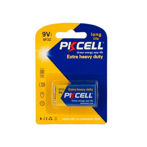 PKCELL Heavy Duty 9V Battery (Available in a pack of 24)
