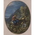 thumbnail image 2 of Adam Elsheimer 12x14 Black Ornate Wood Framed Double Matted Museum Art Print Titled: The Flight into Egypt (circa 1605), 2 of 5